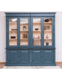 Libreria country legno di pino colorata o grezza 223cm MS72B+72S