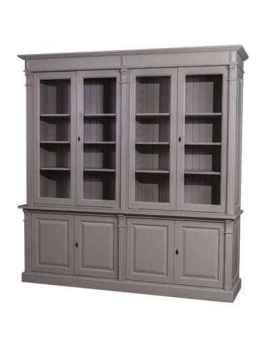 Libreria country legno di pino colorata o grezza 223cm MS72B+72S