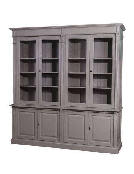 Libreria country legno di pino colorata o grezza 223cm MS72B+72S