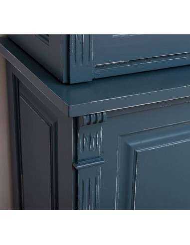 Libreria country legno di pino colorata o grezza 223cm MS72B+72S