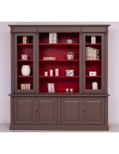 Libreria country legno di pino rustica o colorata 223cm MS72B+57S