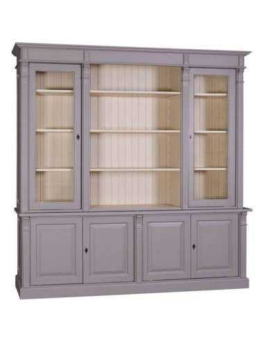 Libreria country legno di pino rustica o colorata 223cm MS72B+57S