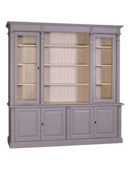 Libreria country legno di pino rustica o colorata 223cm MS72B+57S