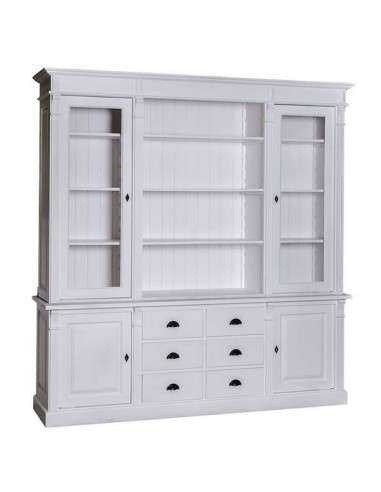 Libreria country legno di pino rustica o colorata con cassetti 223cm MS295B+57S