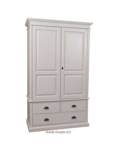 Armadio shabby chic doppia ante e cassetti MS127
