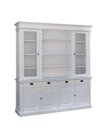 Libreria country legno di pino rustica o colorata con cassetti 223cm MS16B+57S