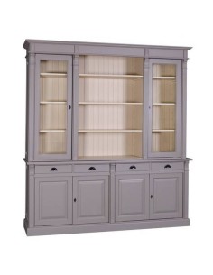 Libreria country legno di pino rustica o colorata con cassetti 223cm MS16B+57S 2