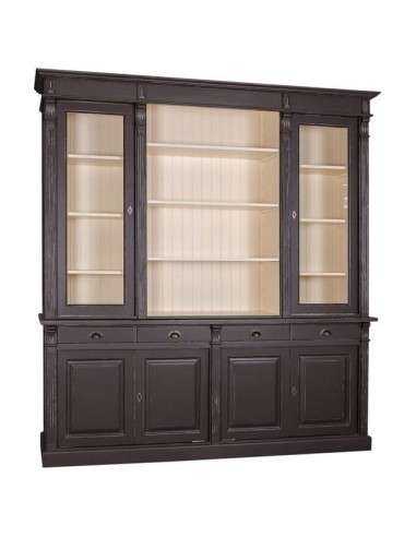 Libreria country legno di pino rustica o colorata con cassetti 223cm MS16B+57S