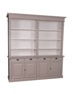 Libreria country aperta legno di pino rustica o colorata con cassetti 223cm MS16B+294S