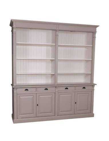 Libreria country aperta legno di pino rustica o colorata con cassetti 223cm MS16B+294S