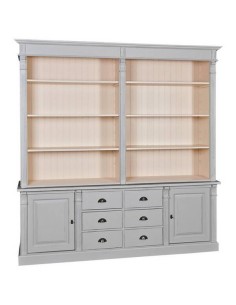 Libreria country legno di pino rustica o colorata con cassetti 223cm MS295B+294S