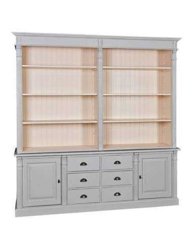 Libreria country legno di pino rustica o colorata con cassetti 223cm MS295B+294S