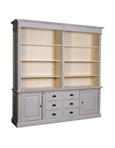 Libreria country legno di pino rustica o colorata con cassetti 223cm MS295B+294S 2