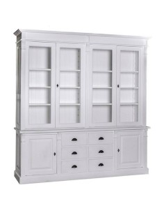 Libreria country legno di pino rustica o colorata con cassetti 223cm MS295B+72S 2