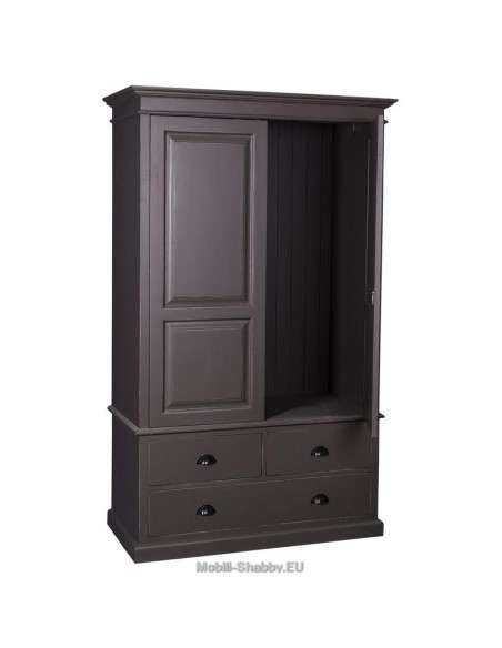 Armadio shabby chic doppia ante e cassetti MS127