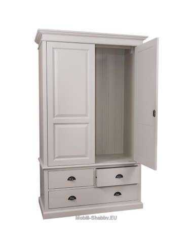 Armadio shabby chic doppia ante e cassetti MS127