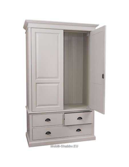 Armadio shabby chic doppia ante e cassetti MS127