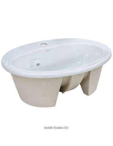 Lavandino ovale in ceramica per mobile bagno
