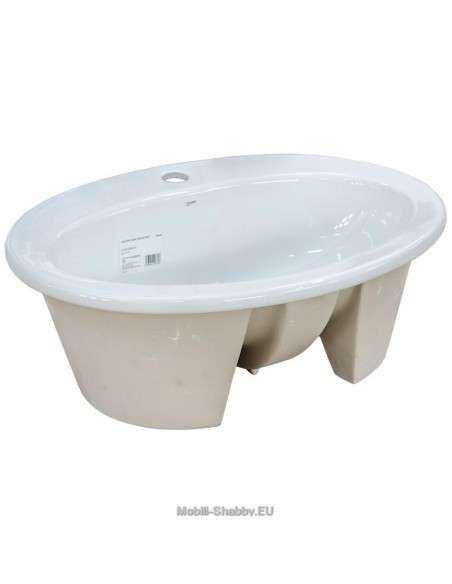 Lavandino ovale in ceramica per mobile bagno
