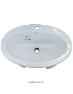 Lavandino ovale in ceramica per mobile bagno 2