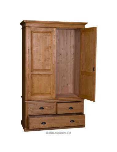 Armadio shabby chic doppia ante e cassetti MS127