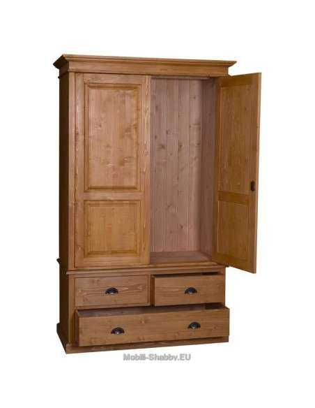 Armadio shabby chic doppia ante e cassetti MS127