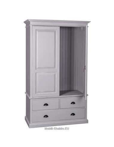 Armadio shabby chic doppia ante e cassetti MS127