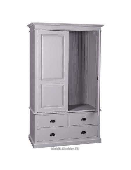 Armadio shabby chic doppia ante e cassetti MS127