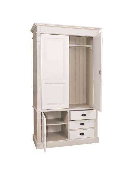 Armadio guardaroba stile country con ante e cassetti MS491