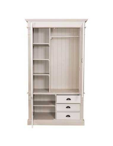 Armadio guardaroba stile country con ante e cassetti MS491