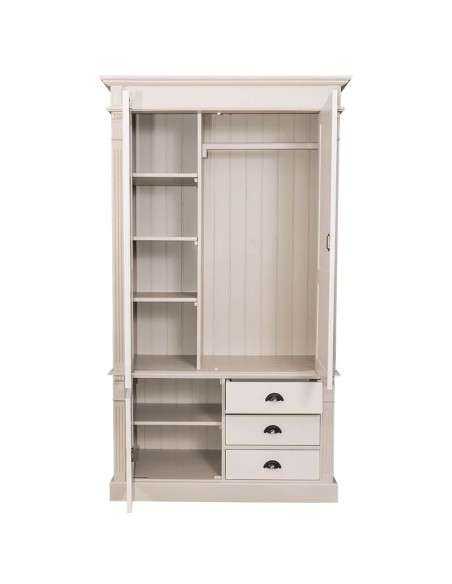 Armadio guardaroba stile country con ante e cassetti MS491