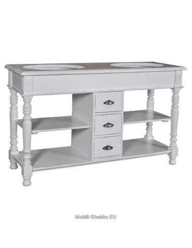 mobile bagno shabby chic cassetti e ripiani MS452