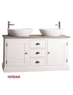 Mobile sottolavabo legno in stile country per doppio lavabo MS665