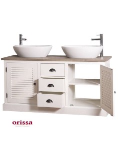 Mobile sottolavabo legno in stile country per doppio lavabo MS665 2