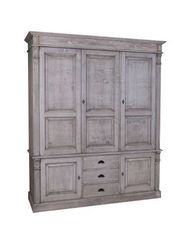 Armadio guardaroba stile country con ante e cassetti MS492