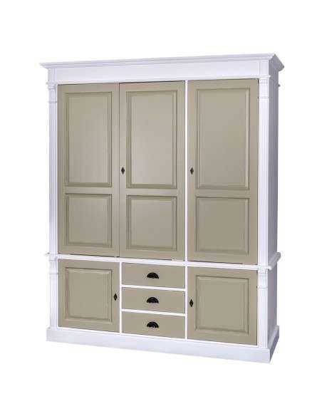 Armadio guardaroba stile country con ante e cassetti MS492