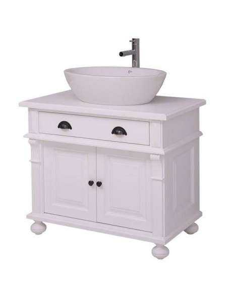 Mobile sotto lavabo con antine e cassetto legno MS716