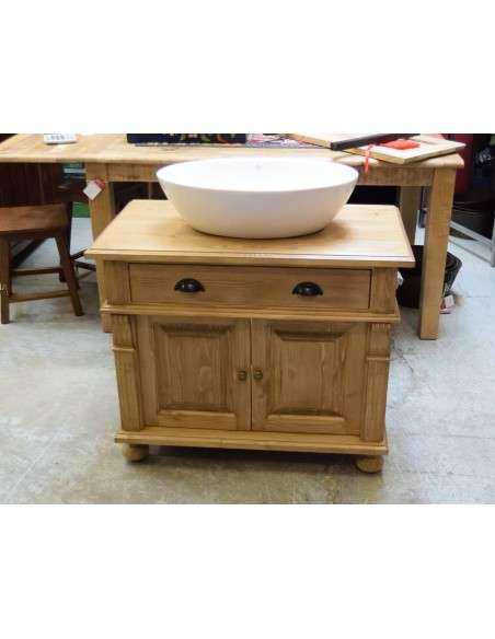 Mobile sotto lavabo con antine e cassetto legno MS716