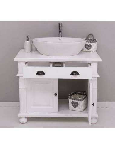 Mobile sotto lavabo con antine e cassetto legno MS716