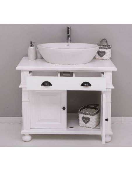 Mobile sotto lavabo con antine e cassetto legno MS716