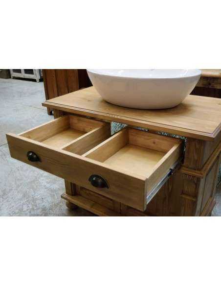 Mobile sotto lavabo con antine e cassetto legno MS716
