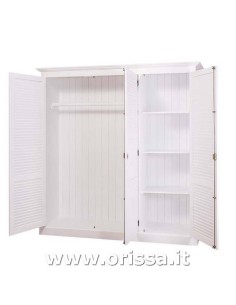 Armadio guardaroba stile country con tre ante a persiana MS619 2