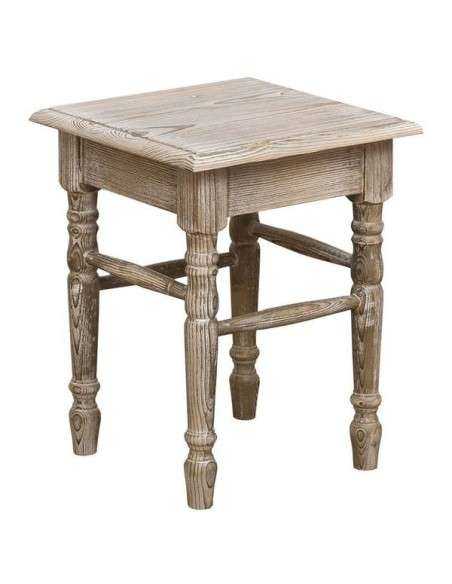 Sgabello country in legno rustico o colorato con gamba tonda MS679