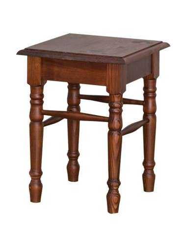 Sgabello country in legno rustico o colorato con gamba tonda MS679