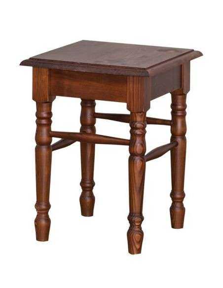 Sgabello country in legno rustico o colorato con gamba tonda MS679