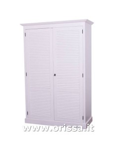 Armadio guardaroba stile country con due ante a persiana MS618