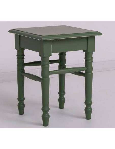 Sgabello country in legno rustico o colorato con gamba tonda MS679