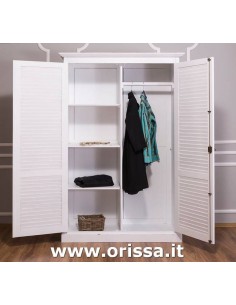 Armadio guardaroba stile country con due ante a persiana MS618 2