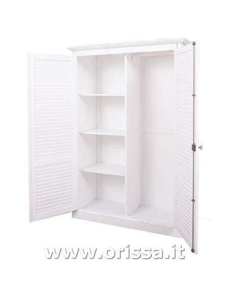 Armadio guardaroba stile country con due ante a persiana MS618