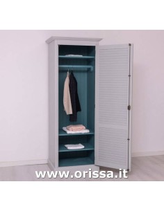 Armadio guardaroba stile country con anta singola a persiana MS617 2